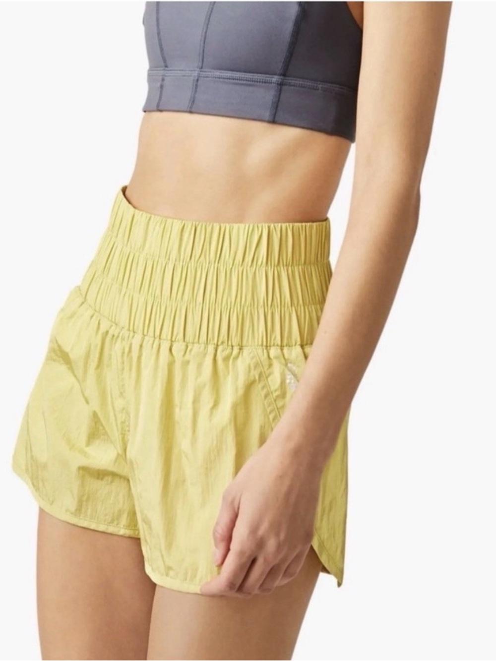 NWOT FP Movement by Free People High-Waist “The Way Home” Shorts in Yellow